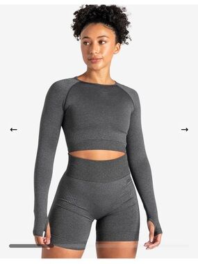 Pursue Fitness ADAPT 2.0 Seamless Crop Top Charcoal
